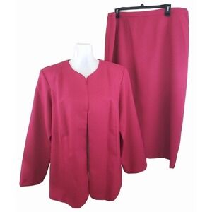 Vintage BFA ~Woman Plus Size 20W~ Raspberry Skirt/Blazer2 Pc. Suit Unlined.